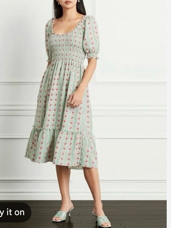 Hill House Dresses & Skirts - Hill House Mint Green Dress with Pink Floral Print